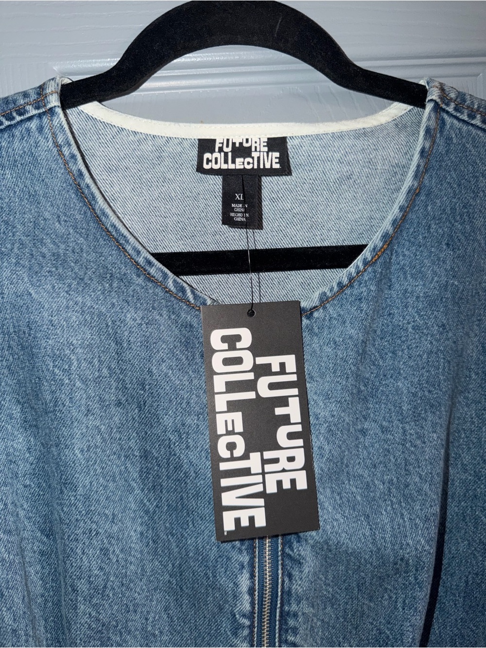 Future Collective Blue Denim Short-Sleeve Dress - Picture 2 of 3